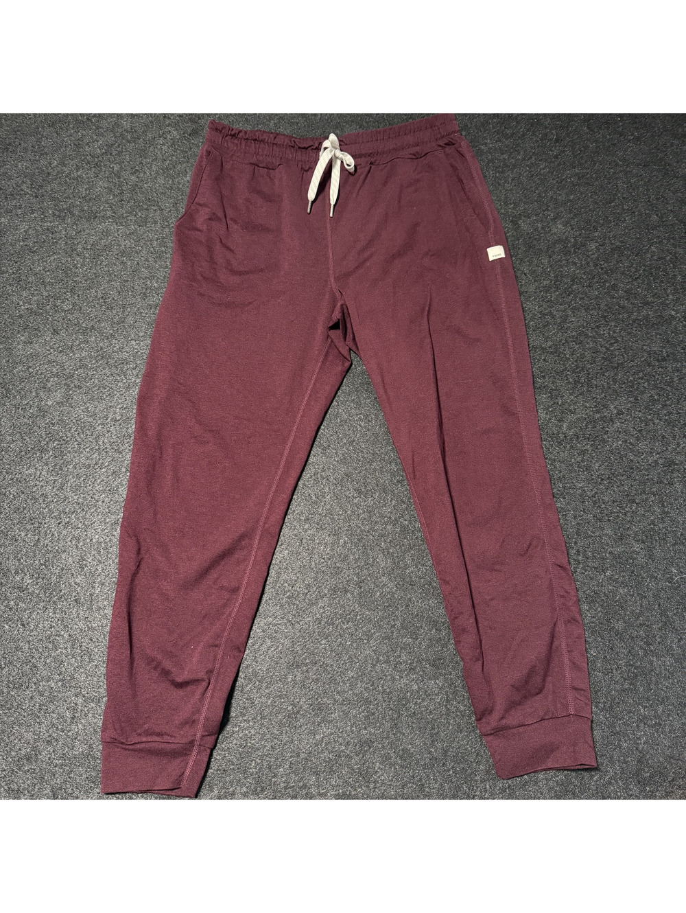 Vuori Joggers Burgundy Drawstring Sweatpants Casual Lounge Athleisure Size Small